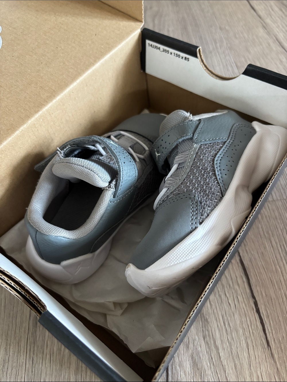 Jordan Kids Silver and White Hook-and-Loop Sneakers